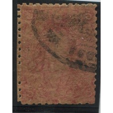 ARGENTINA 1865 GJ 20g y j RIVADAVIA ESTAMPILLA DE 3ra TIRADA CON DOBLE VARIEDAD PAPEL DELGADO Y MULATO CON MATASELLO ROCOCO DE TUCUMAN